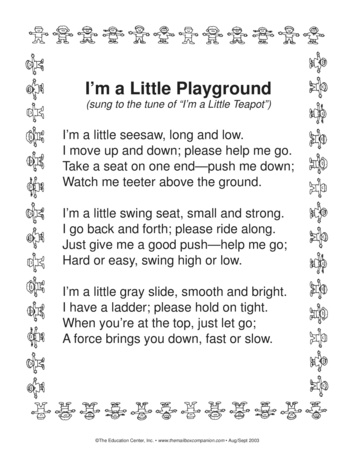 I'm a Little Playground, Lesson Plans - The Mailbox
