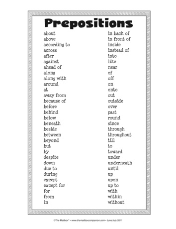 printable list of prepositions