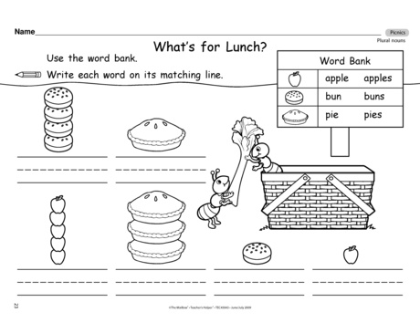 What's for Lunch?, Lesson Plans - The Mailbox