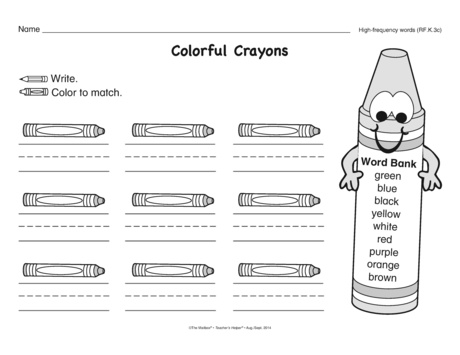 Colorful Crayons, Lesson Plans - The Mailbox