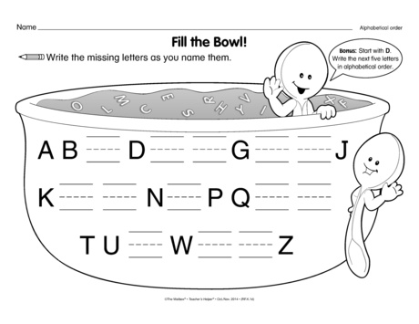 Fill the Bowl!, Lesson Plans - The Mailbox