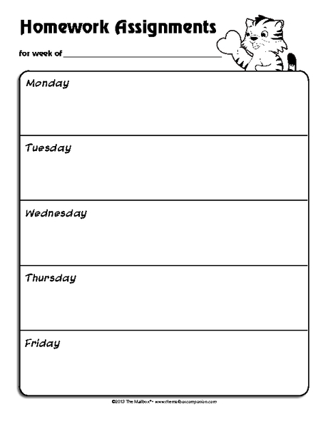 February Homework Sheet, Lesson Plans - The Mailbox