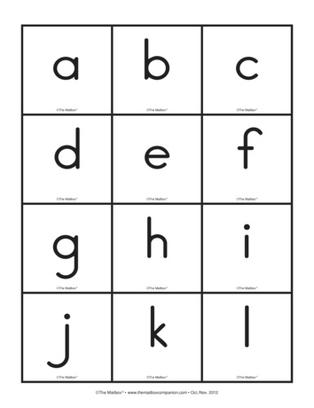 Lowercase Letter Cards, Lesson Plans - The Mailbox