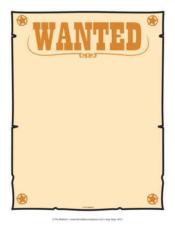 Wanted Poster, Lesson Plans - The Mailbox