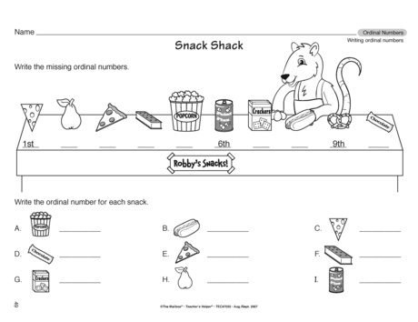 Snack Shack, Lesson Plans - The Mailbox