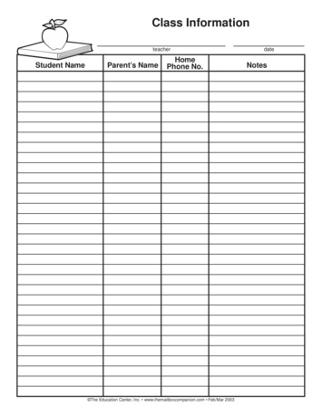 Contact Information Form, Lesson Plans - The Mailbox
