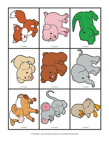 animal baby matching cards