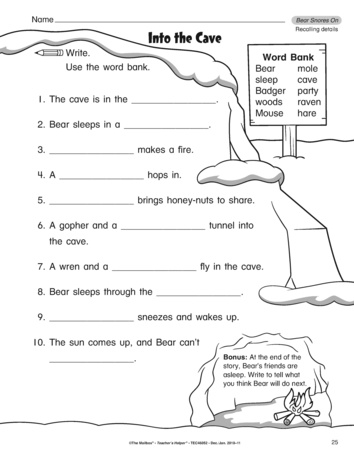 Into the Cave, Lesson Plans - The Mailbox