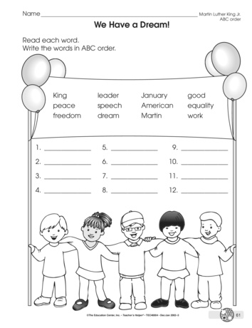 We Have a Dream!, Lesson Plans - The Mailbox