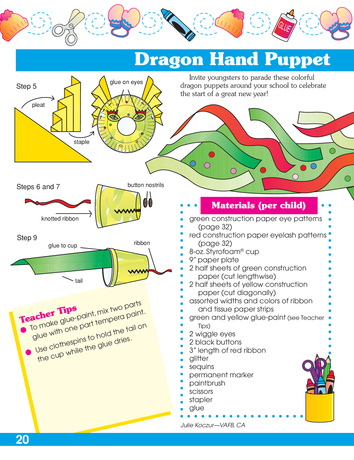 Dragon Hand Puppet, Lesson Plans - The Mailbox