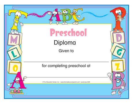 Preschool Diploma, Lesson Plans - The Mailbox