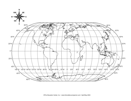 Latitude and Longitude map, Lesson Plans - The Mailbox