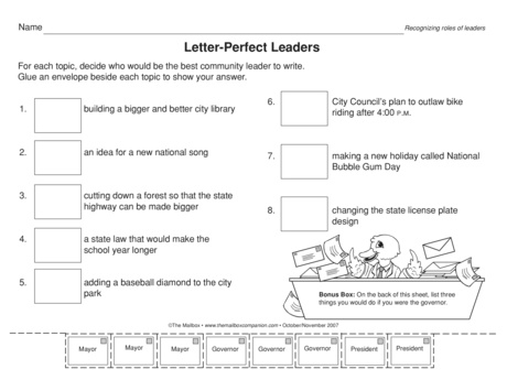 Letter-Perfect Leaders, Lesson Plans - The Mailbox