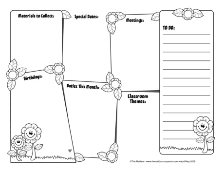 Monthly Planning Form, Lesson Plans - The Mailbox